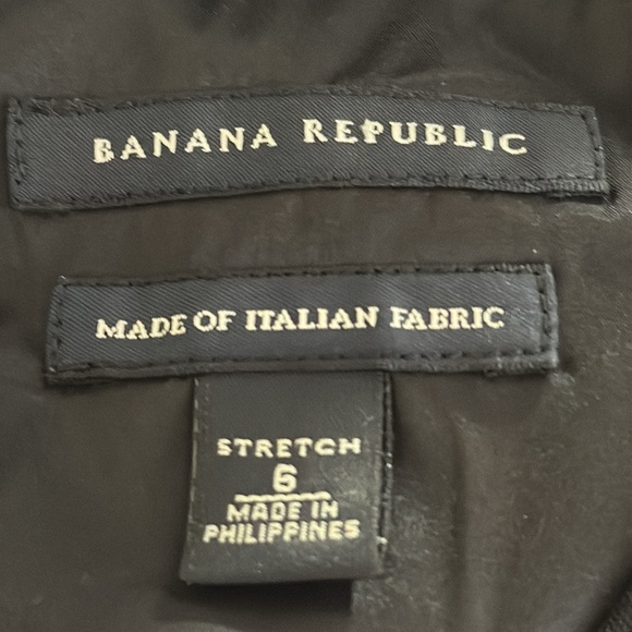 BANANA REPUBLIC Black Sheath Dress Short Sleeve Wool Work Business Party Size 6 - Picture 3 of 7